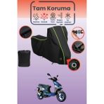 Dokaca Neo Siyah Neon Fitilli Kilit Uyumlu Kanuni Hussar 125 Uyumlu Motosiklet Brandası, Koruyucu Örtü - Siyah-Kilit Uyumlu