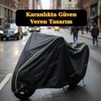 Dokaca Neo Siyah Neon Fitilli Kilit Uyumlu Mondial 150 Mr Vulture Uyumlu Motosiklet Brandası, Koruyucu Örtü - Siyah-Kilit Uyumlu