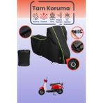 Dokaca Neo Siyah Neon Fitilli Kilit Uyumlu Mondial 50 Turismo Uyumlu Motosiklet Brandası, Koruyucu Örtü - Siyah-Kilit Uyumlu