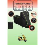 Dokaca Neo Siyah Neon Fitilli Kilit Uyumlu Rks Bolero 50 Uyumlu Motosiklet Brandası, Koruyucu Örtü - Siyah-Kilit Uyumlu