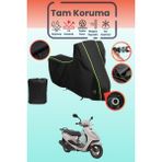 Dokaca Neo Siyah Neon Fitilli Kilit Uyumlu Yamaha Cygnus L Uyumlu Motosiklet Brandası, Koruyucu Örtü - Siyah-Kilit Uyumlu