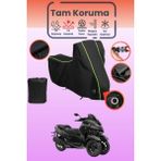 Dokaca Neo Siyah Neon Fitilli Kilit Uyumlu Yamaha Tricity 300 Uyumlu Motosiklet Brandası, Koruyucu Örtü - Siyah-Kilit Uyumlu