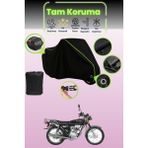 Dokaca Neo Siyah Neon Fitilli Kilit ve Arka Çanta Uyumlu Kanuni Breton 125 Uyumlu Motosiklet Brandası - Siyah-Arka Çanta ve Kilit Uyumlu