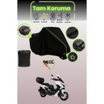 Dokaca Neo Siyah Neon Fitilli Kilit ve Arka Çanta Uyumlu Kuba Chia 125 Uyumlu Motosiklet Brandası - Siyah-Arka Çanta ve Kilit Uyumlu