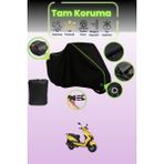 Dokaca Neo Siyah Neon Fitilli Kilit ve Arka Çanta Uyumlu Rks Bolero 50 Uyumlu Motosiklet Brandası - Siyah-Arka Çanta ve Kilit Uyumlu