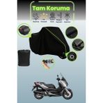 Dokaca Neo Siyah Neon Fitilli Kilit ve Arka Çanta Uyumlu Yamaha X-Max 125 Abs Uyumlu Motosiklet Brandası - Siyah-Arka Çanta ve Kilit Uyumlu
