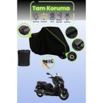 Dokaca Neo Siyah Neon Fitilli Kilit ve Arka Çanta Uyumlu Yamaha X-Max 250 Iron Max Abs Uyumlu Motor Brandası - Siyah-Arka Çanta ve Kilit Uyumlu