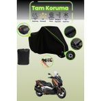 Dokaca Neo Siyah Neon Fitilli Kilit ve Arka Çanta Uyumlu Yamaha X-Max 300 Abs Uyumlu Motosiklet Brandası - Siyah-Arka Çanta ve Kilit Uyumlu