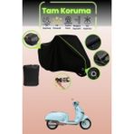Dokaca Neo Siyah Neon Fitilli Kilit ve Arka Çanta Uyumlu Yuki Mojito 50 Uyumlu Motosiklet Brandası - Siyah-Arka Çanta ve Kilit Uyumlu