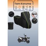 Dokaca Neo Siyah Neon Fitilli Kymco Agility Carry 125I Uyumlu Motor Branda, Koruyucu Örtü, Motosiklet Brandası - Siyah-Arka Çanta ve Kilit Uyumsuz