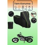 Dokaca Neo Siyah Neon Fitilli Mondial 150 Mr Vulture Uyumlu Motor Branda, Koruyucu Örtü, Motosiklet Brandası - Siyah-Arka Çanta ve Kilit Uyumsuz