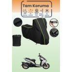 Dokaca Neo Siyah Neon Fitilli Sym Drg 160 Uyumlu Motor Branda, Koruyucu Örtü, Motosiklet Brandası - Siyah-Arka Çanta ve Kilit Uyumsuz