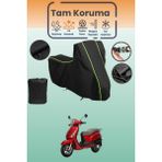 Dokaca Neo Siyah Neon Fitilli Sym Fiddle Iı 125 Uyumlu Motor Branda, Koruyucu Örtü, Motosiklet Brandası - Siyah-Arka Çanta ve Kilit Uyumsuz