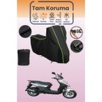 Dokaca Neo Siyah Neon Fitilli Sym Symply 125 Uyumlu Motor Branda, Koruyucu Örtü, Motosiklet Brandası - Siyah-Arka Çanta ve Kilit Uyumsuz