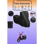 Dokaca Neo Siyah Neon Fitilli Sym Symply 50 Uyumlu Motor Branda, Koruyucu Örtü, Motosiklet Brandası - Siyah-Arka Çanta ve Kilit Uyumsuz