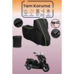 Dokaca Neo Siyah Neon Fitilli Yamaha X-Max 250 Iron Max Abs Uyumlu Koruyucu Örtü, Motosiklet Brandası - Siyah-Arka Çanta ve Kilit Uyumsuz