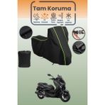 Dokaca Neo Siyah Neon Fitilli Yamaha X-Max 250 Momodesign Uyumlu Koruyucu Örtü, Motosiklet Brandası - Siyah-Arka Çanta ve Kilit Uyumsuz