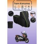 Dokaca Neo Siyah Neon Fitilli Yamaha X-Max 300 Abs Uyumlu Motor Branda, Koruyucu Örtü, Motosiklet Brandası - Siyah-Arka Çanta ve Kilit Uyumsuz