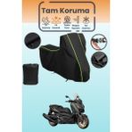 Dokaca Neo Siyah Neon Fitilli Yamaha X-Max 400 Uyumlu Motor Branda, Koruyucu Örtü, Motosiklet Brandası - Siyah-Arka Çanta ve Kilit Uyumsuz