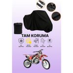 Dokaca Siyah Apachi 4V Cross Uyumlu Motor Branda, Koruyucu Örtü, Motosiklet Brandası - Siyah Arka Çanta ve Kilit Uyumsuz
