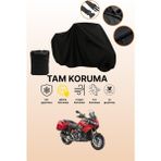Dokaca Siyah Aprilia Caponord 1200 Abs Travel Pack Uyumlu Motor Branda, Koruyucu Örtü, Motosiklet Brandası - Siyah Arka Çanta ve Kilit Uyumsuz