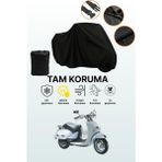 Dokaca Siyah Aprilia Mojito 125 Custom Uyumlu Motor Branda, Koruyucu Örtü, Motosiklet Brandası - Siyah Arka Çanta ve Kilit Uyumsuz