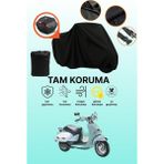 Dokaca Siyah Arka Çanta Uyumlu Aprilia Mojito 125 Custom Uyumlu Motosiklet Brandası, Koruyucu Örtü