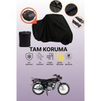Dokaca Siyah Arka Çanta Uyumlu Arora Ar 100-8 Klasik Tel Uyumlu Motosiklet Brandası, Koruyucu Örtü