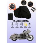 Dokaca Siyah Arka Çanta Uyumlu Harley-Davidson Cvo Road Glide Uyumlu Motosiklet Brandası, Koruyucu Örtü