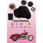 Dokaca Siyah Arka Çanta Uyumlu Harley-Davidson Freewheeler Uyumlu Motosiklet Brandası, Koruyucu Örtü