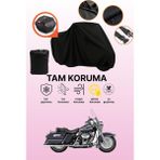 Dokaca Siyah Arka Çanta Uyumlu Harley-Davidson Road King Flhrı Uyumlu Motosiklet Brandası, Koruyucu Örtü