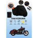 Dokaca Siyah Arka Çanta Uyumlu Harley-Davidson Road King Special Uyumlu Motosiklet Brandası, Koruyucu Örtü