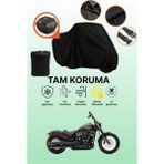 Dokaca Siyah Arka Çanta Uyumlu Harley-Davidson Softail Street Bob Uyumlu Motosiklet Brandası, Koruyucu Örtü
