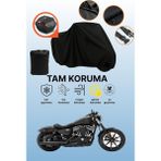 Dokaca Siyah Arka Çanta Uyumlu Harley-Davidson Sportster Iron 883 Uyumlu Motosiklet Brandası, Koruyucu Örtü