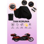 Dokaca Siyah Arka Çanta Uyumlu Harley-Davidson Street Glide Ultra Uyumlu Motosiklet Brandası, Koruyucu Örtü