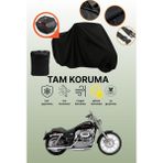 Dokaca Siyah Arka Çanta Uyumlu Harley-Davidson Superlow 1200T Uyumlu Motosiklet Brandası, Koruyucu Örtü