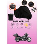 Dokaca Siyah Arka Çanta Uyumlu Harley-Davidson Ultra Limited Low Uyumlu Motosiklet Brandası, Koruyucu Örtü