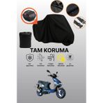 Dokaca Siyah Arka Çanta Uyumlu Kanuni Hussar 125 Uyumlu Motosiklet Brandası, Koruyucu Örtü
