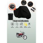 Dokaca Siyah Arka Çanta Uyumlu Kuba Çita 50R Gold Uyumlu Motosiklet Brandası, Koruyucu Örtü