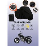 Dokaca Siyah Arka Çanta Uyumlu Mondial Vulture I-E Uyumlu Motosiklet Brandası, Koruyucu Örtü