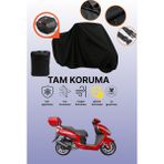 Dokaca Siyah Arka Çanta Uyumlu Yuki Mojito 125 Uyumlu Motosiklet Brandası, Koruyucu Örtü