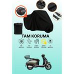 Dokaca Siyah Arka Çanta Uyumlu Yuki Mojito 50 Uyumlu Motosiklet Brandası, Koruyucu Örtü