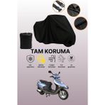 Dokaca Siyah Arora Ar 100-7 Special Alfa Uyumlu Motor Branda, Koruyucu Örtü, Motosiklet Brandası - Siyah Arka Çanta ve Kilit Uyumsuz