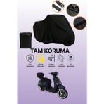 Dokaca Siyah Arora Cappucino 125 Uyumlu Motor Branda, Koruyucu Örtü, Motosiklet Brandası - Siyah Arka Çanta ve Kilit Uyumsuz
