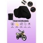 Dokaca Siyah Arora CR250 Uyumlu Motor Branda, Koruyucu Örtü, Motosiklet Brandası - Siyah Arka Çanta ve Kilit Uyumsuz