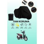 Dokaca Siyah Arora Gemma 125 Uyumlu Motor Branda, Koruyucu Örtü, Motosiklet Brandası - Siyah Arka Çanta ve Kilit Uyumsuz