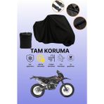 Dokaca Siyah Asya Rx 250 Cross Uyumlu Motor Branda, Koruyucu Örtü, Motosiklet Brandası - Siyah Arka Çanta ve Kilit Uyumsuz
