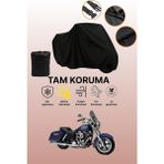 Dokaca Siyah Harley-Davidson Dyna Switchback Uyumlu Motor Branda, Koruyucu Örtü, Motosiklet Brandası - Siyah Arka Çanta ve Kilit Uyumsuz