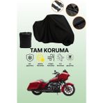 Dokaca Siyah Harley-Davidson Road Glide Special Uyumlu Motor Branda, Koruyucu Örtü, Motosiklet Brandası - Siyah Arka Çanta ve Kilit Uyumsuz