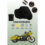 Dokaca Siyah Harley-Davidson Road Glide St Uyumlu Motor Branda, Koruyucu Örtü, Motosiklet Brandası - Siyah Arka Çanta ve Kilit Uyumsuz